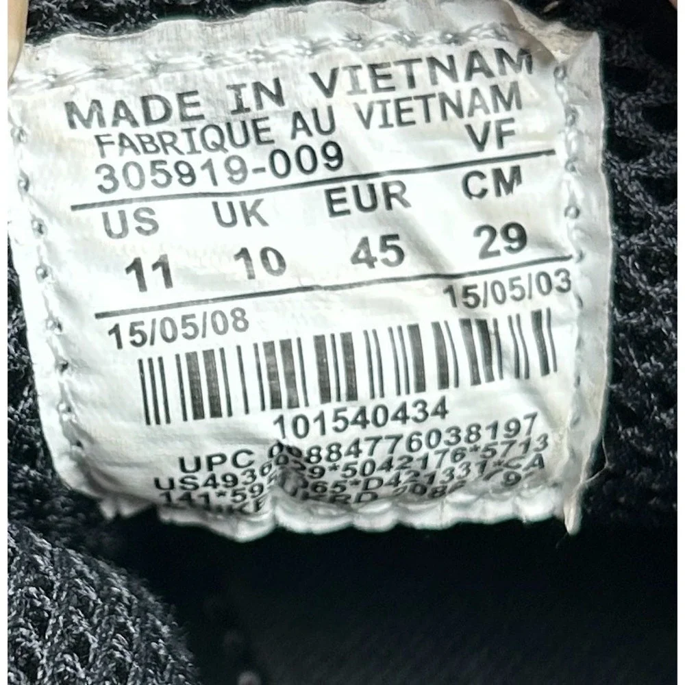 Vintage 2008 Nike Air Presto Mens Size 11 Triple Black Running Shoes 305919-009